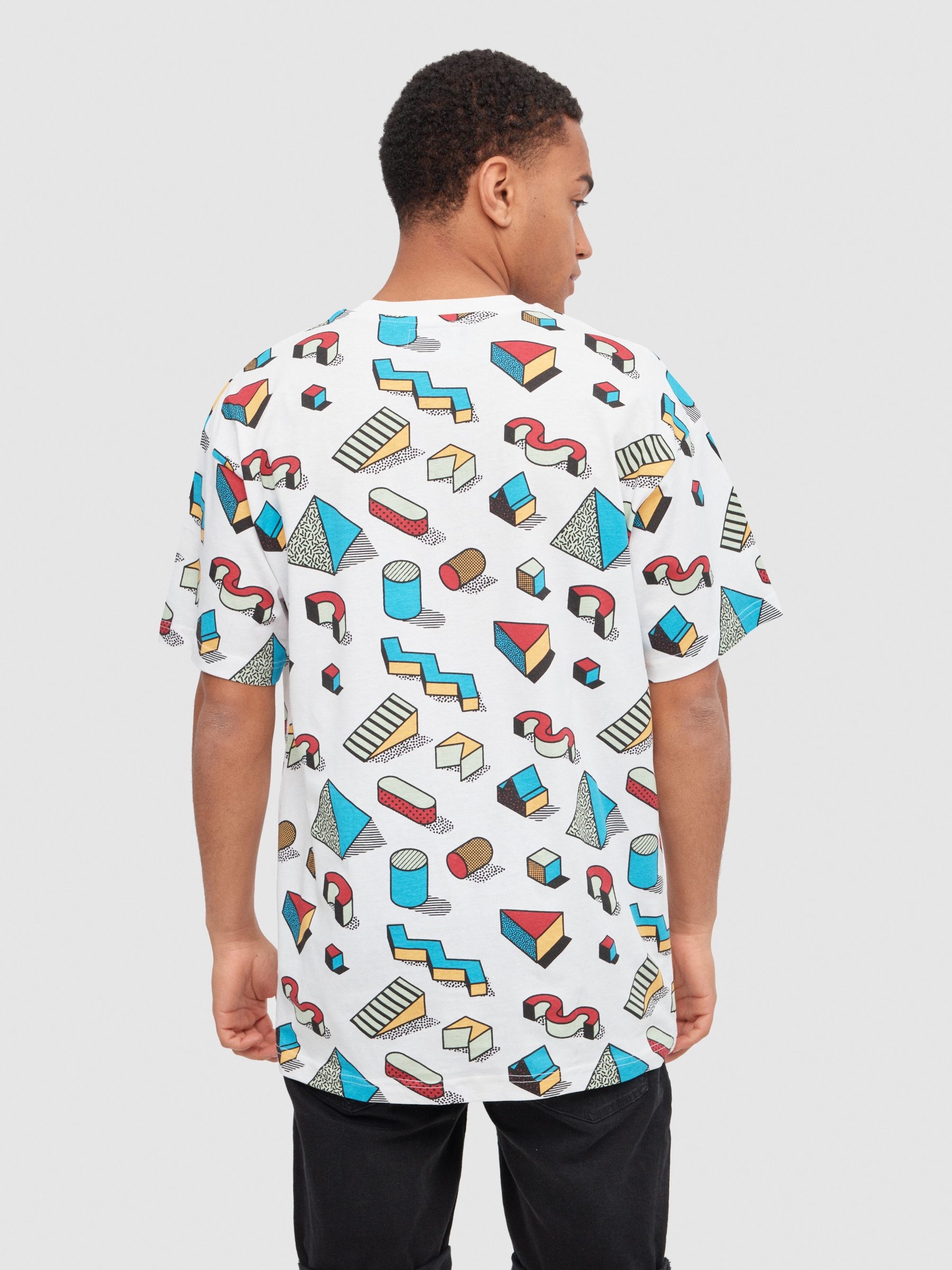 Geometric figures T-shirt white middle front view