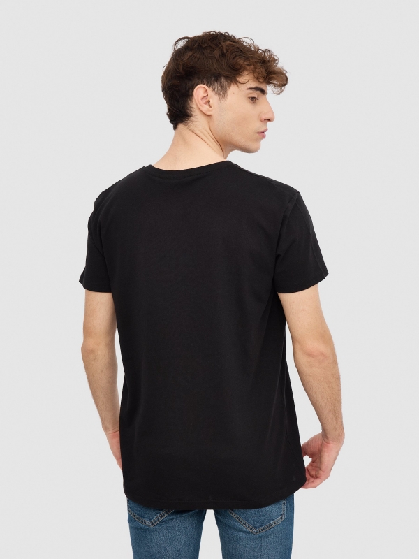 T-shirt Goku vs Vegeta preto vista meia traseira