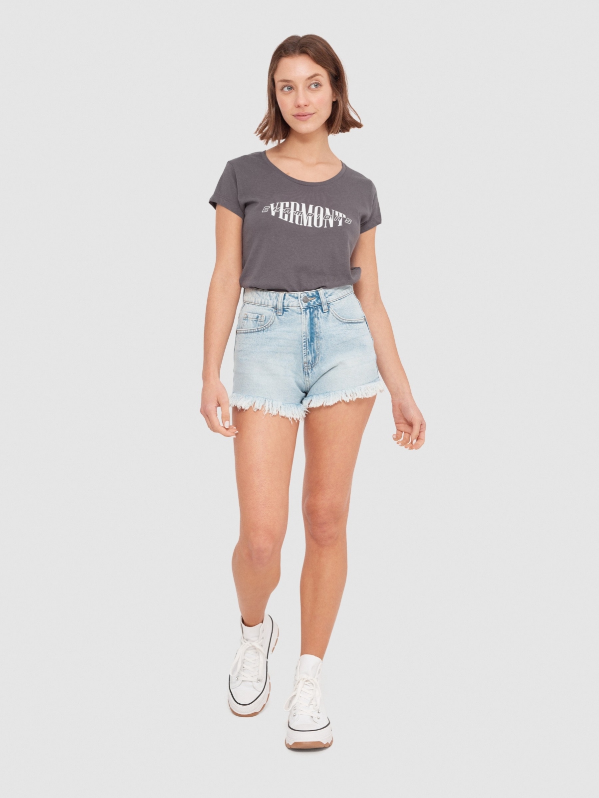 Camiseta crop Vermont malva