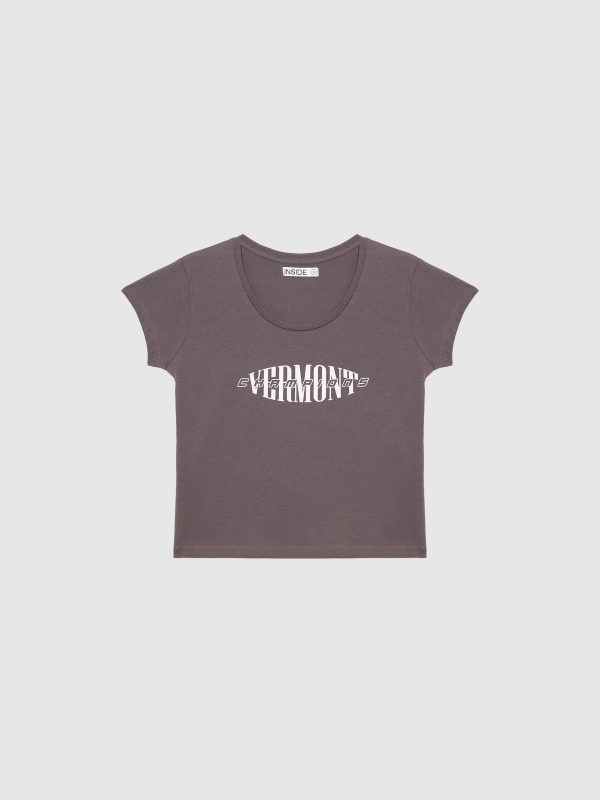  T-shirt crop Vermont malva vista frontal