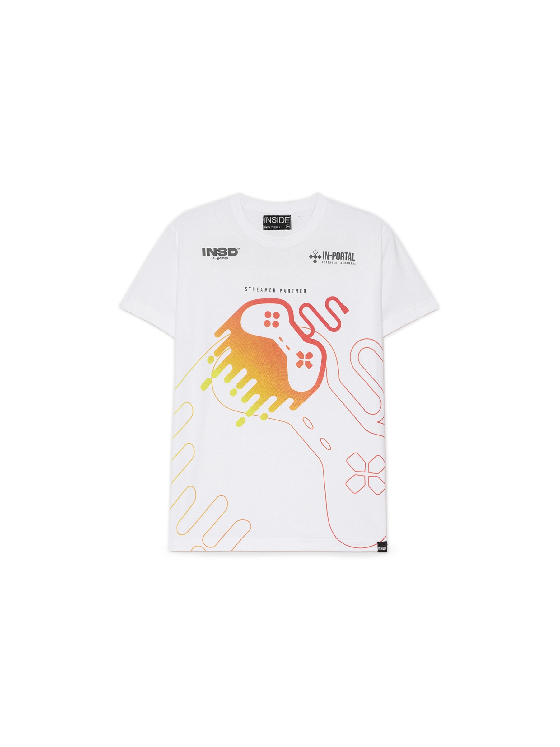 T-shirt Gamer branco vista meia frontal