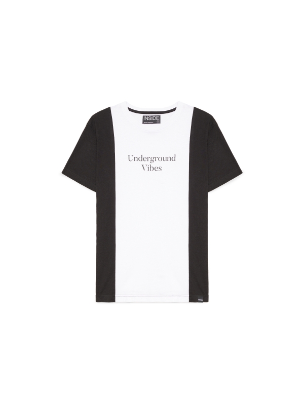  Minimalist colour block t-shirt black front view