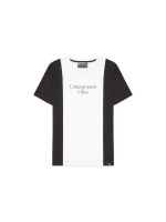 %Pto% Minimalist colour block t-shirt black front view