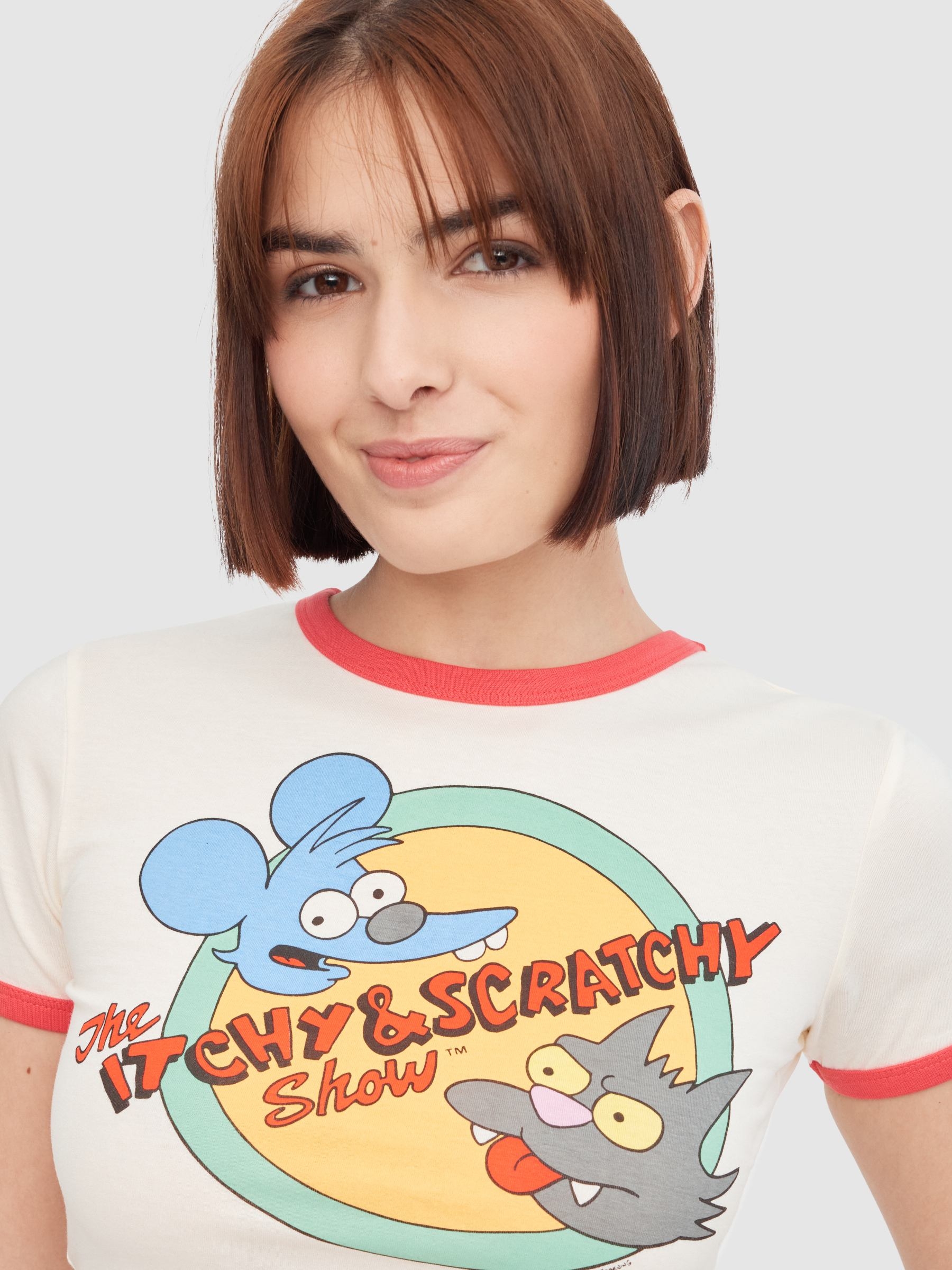 The Itchy & Scratchy Show t-shirt off white middle front view