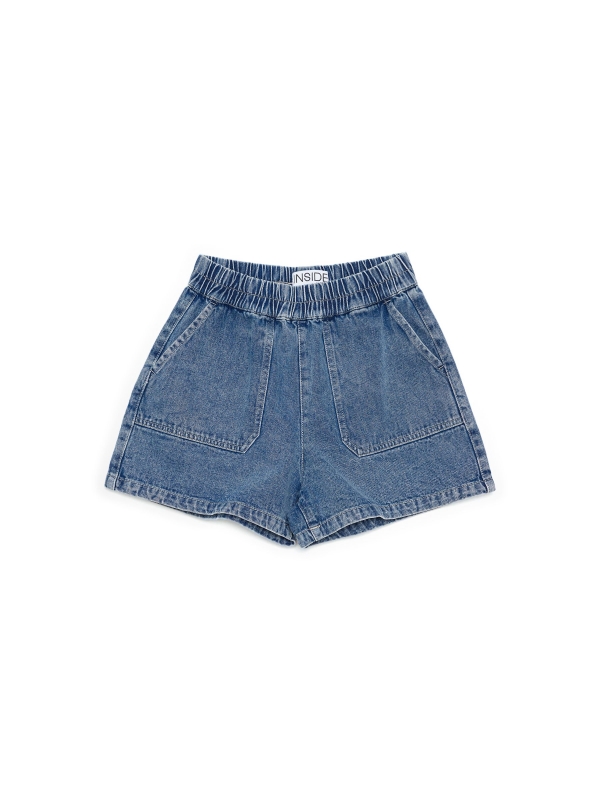  Lightweight denim shorts blue front view