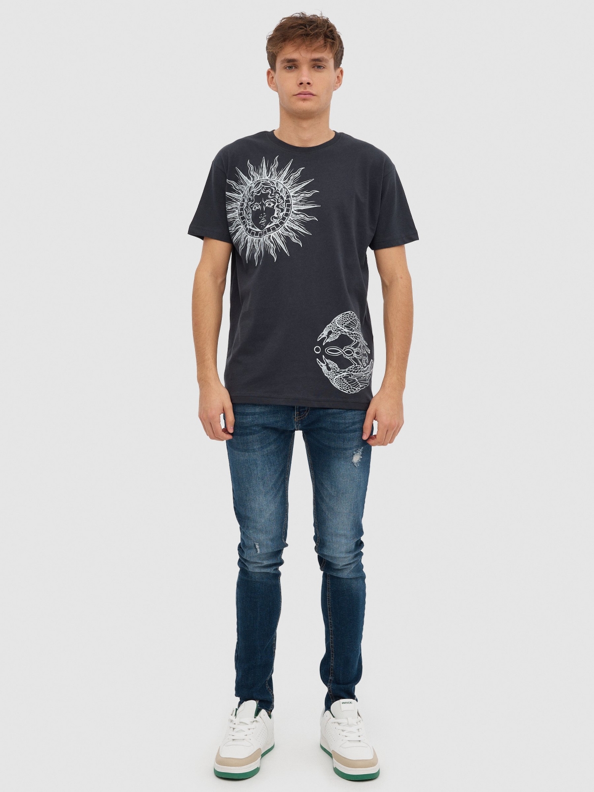 Mystical T-shirt dark grey front view