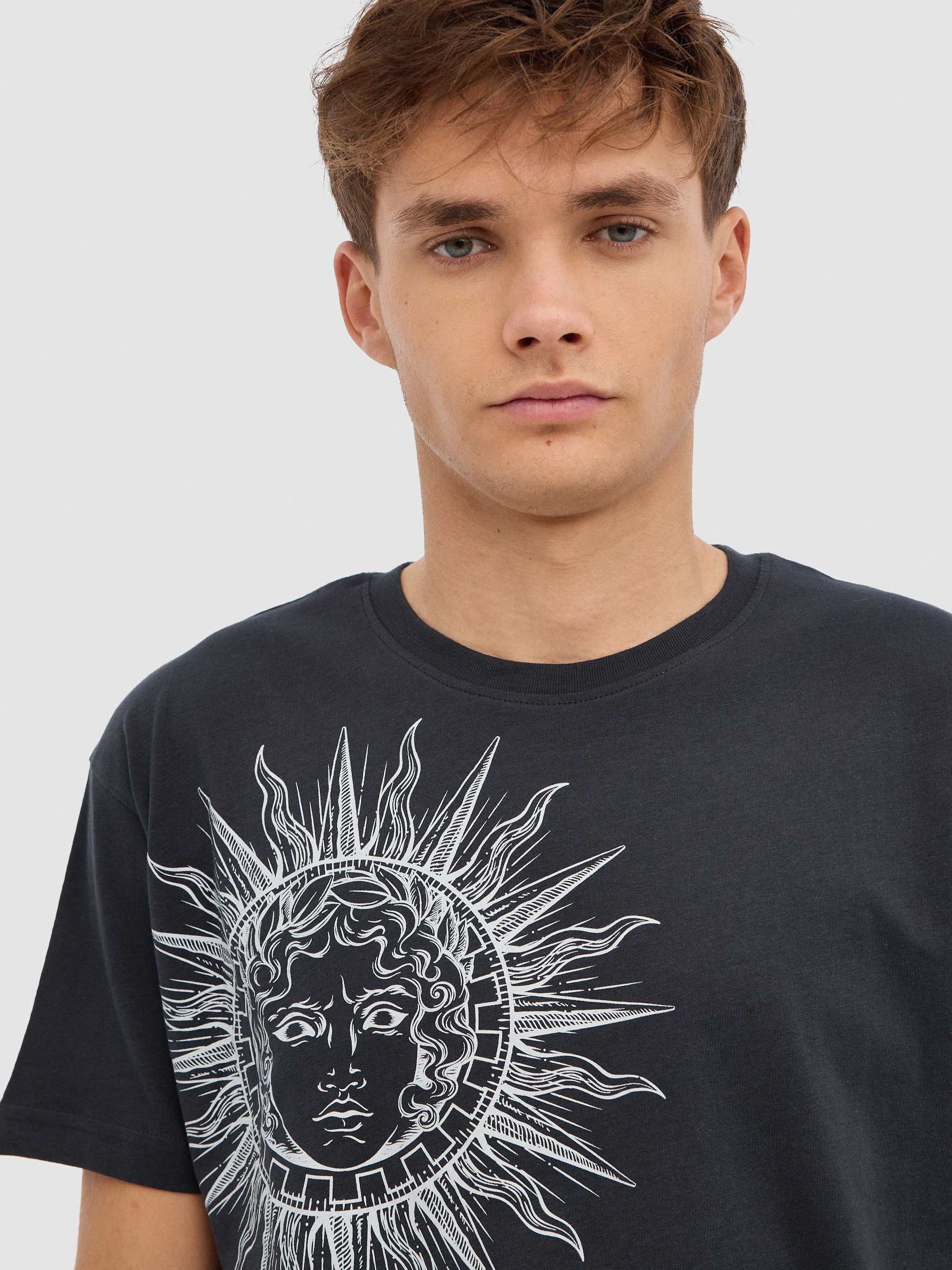Mystical T-shirt dark grey middle front view