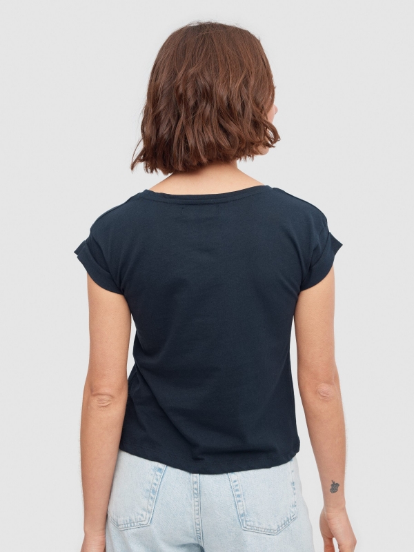 Seahorse T-shirt navy middle back view