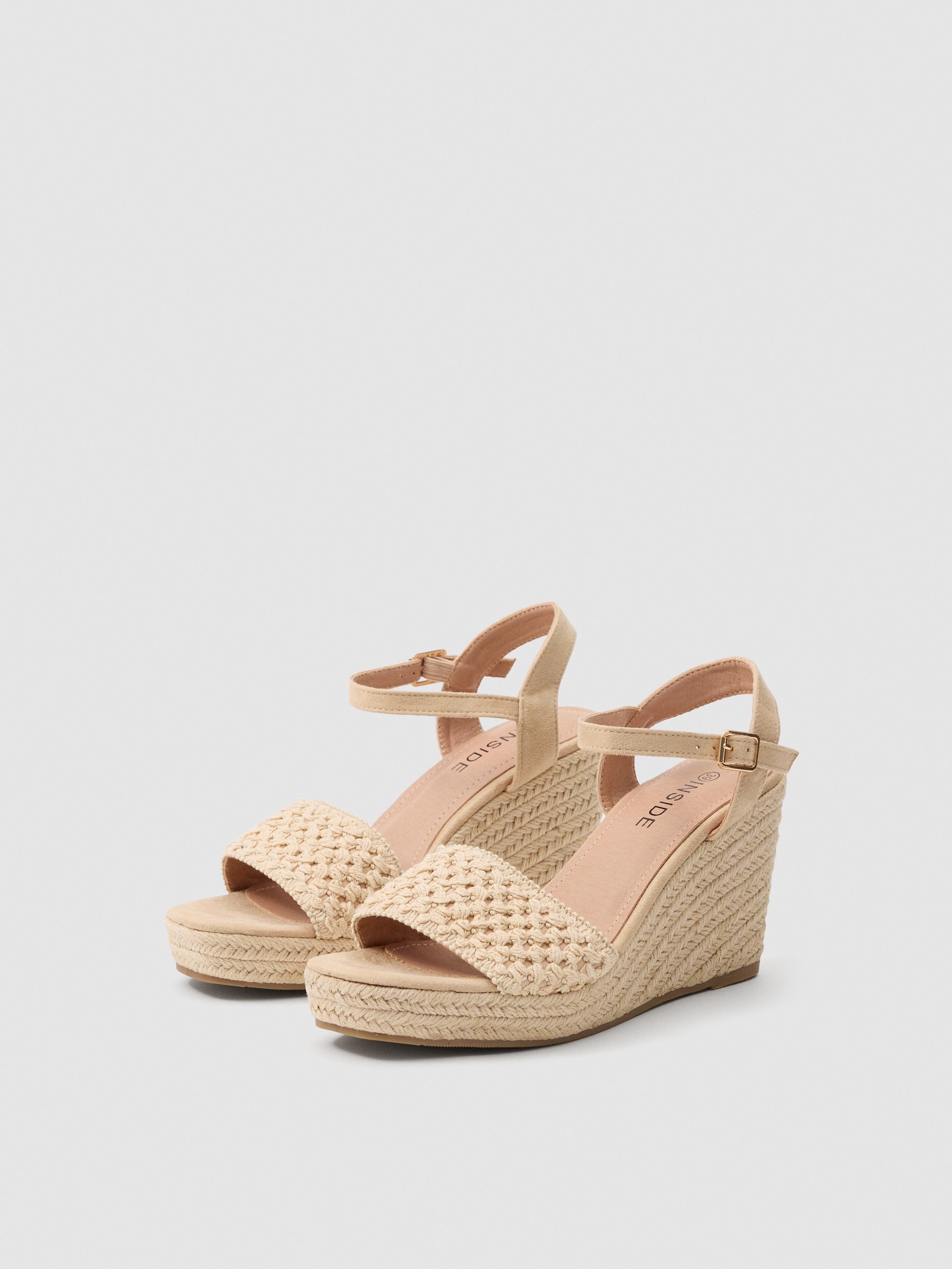 Crochet wedge sandal sand