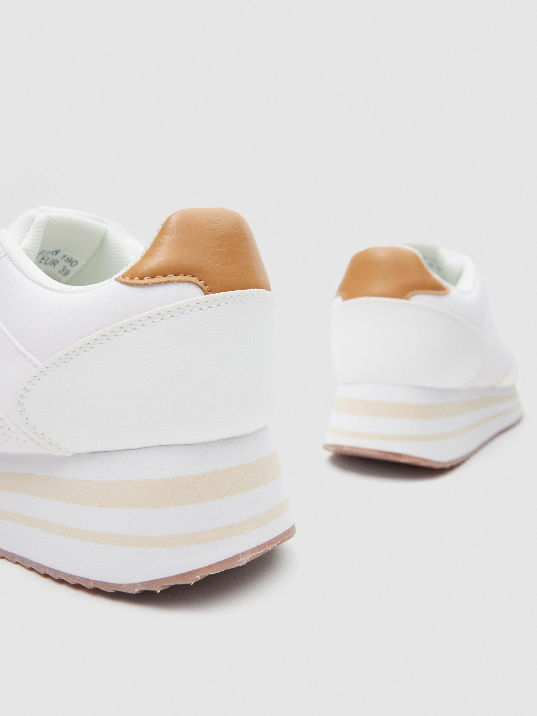 Platform running shoes white