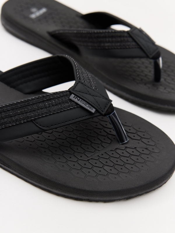 Sandalia denim negro negro vista detalle