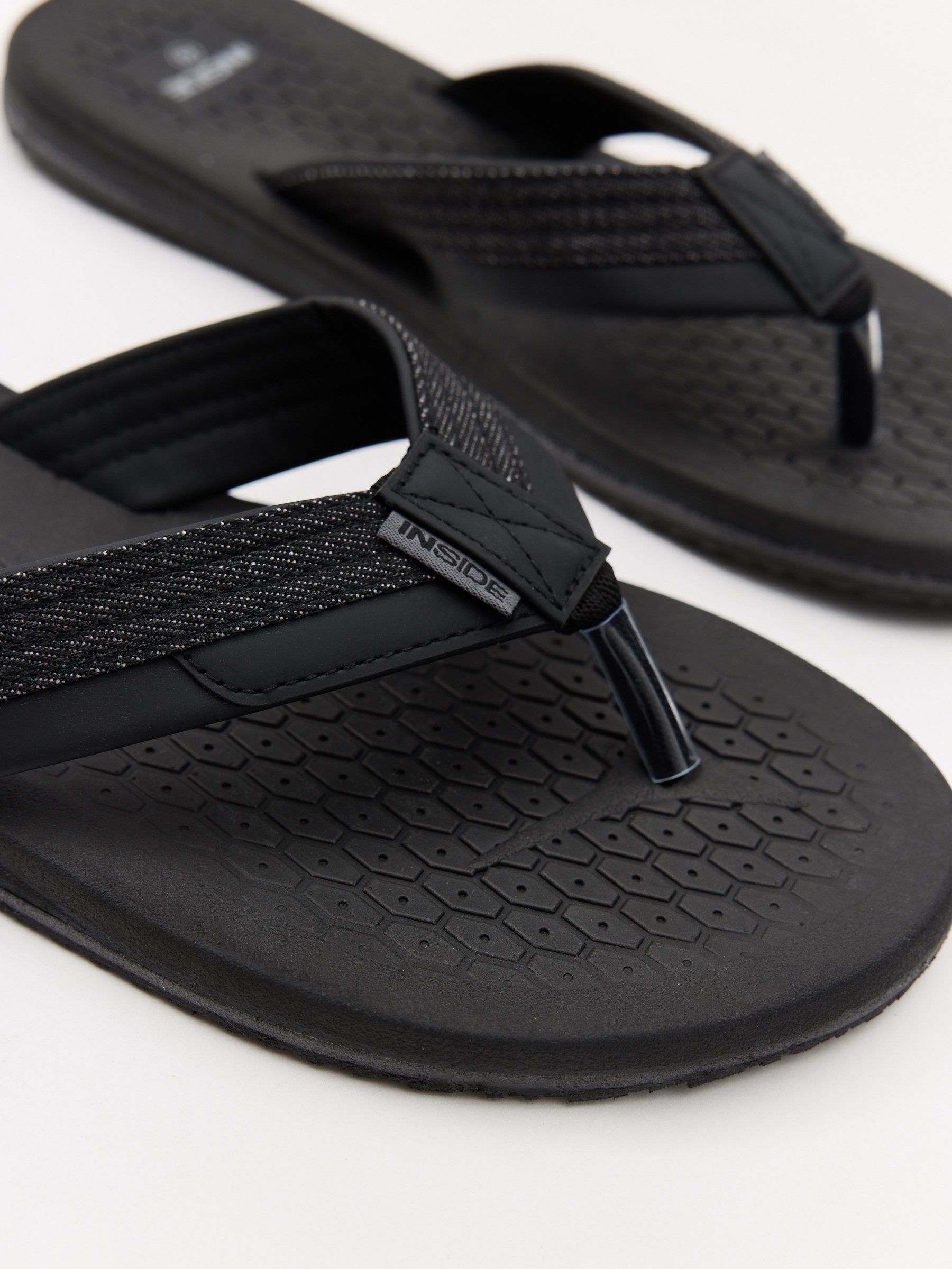 Black denim sandals black