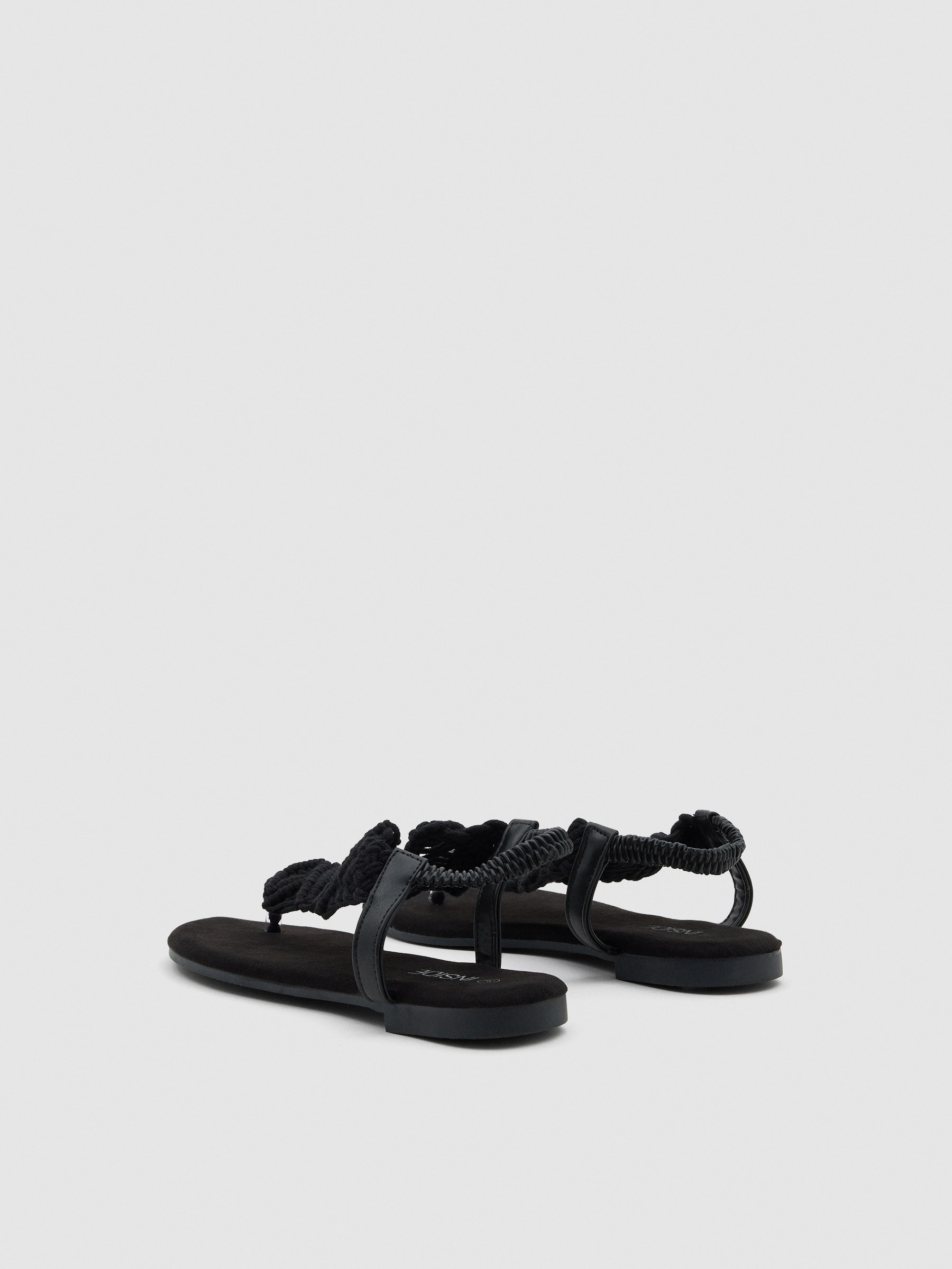Black macramé sandal black