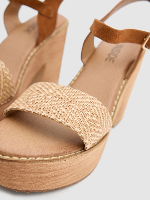 Raffia sandal sand detail view