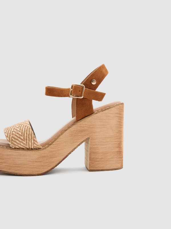 Raffia sandal sand detail view