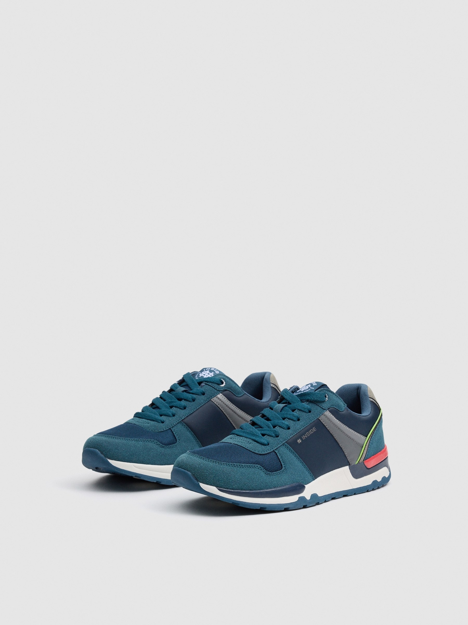 Combined nylon sneaker aquamarine
