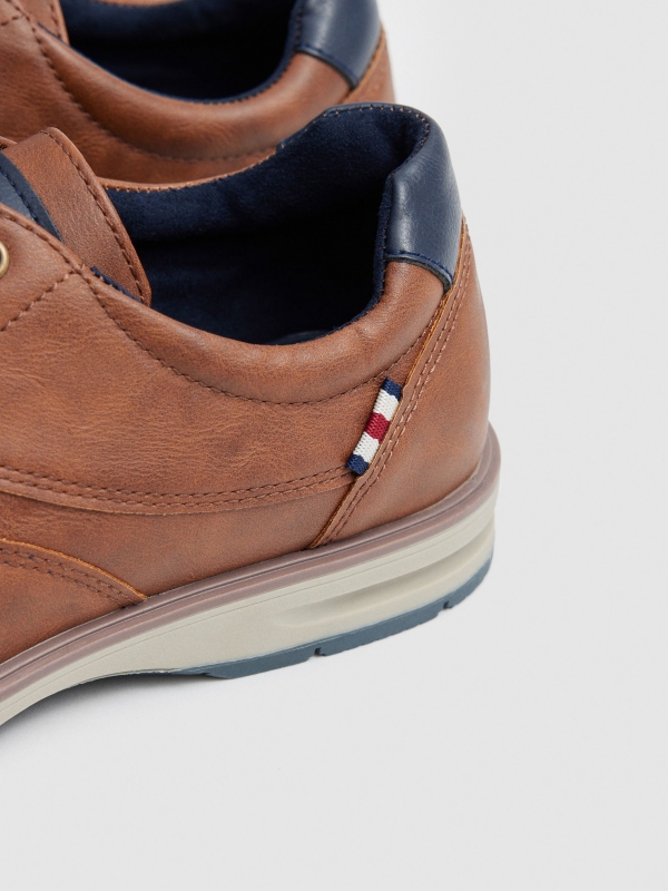 Zapato blucher polipiel marrón