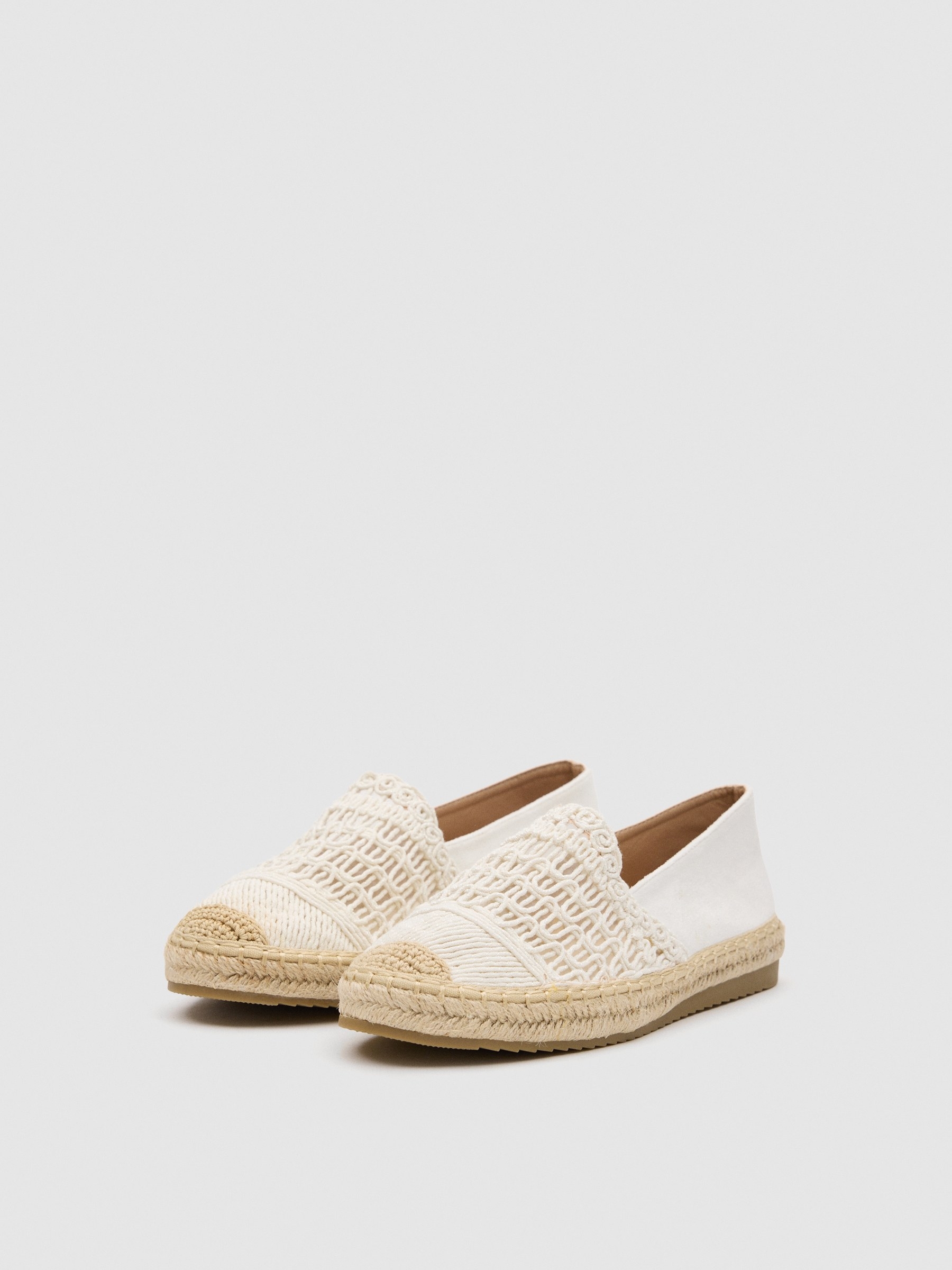 Espadrille em croché off white