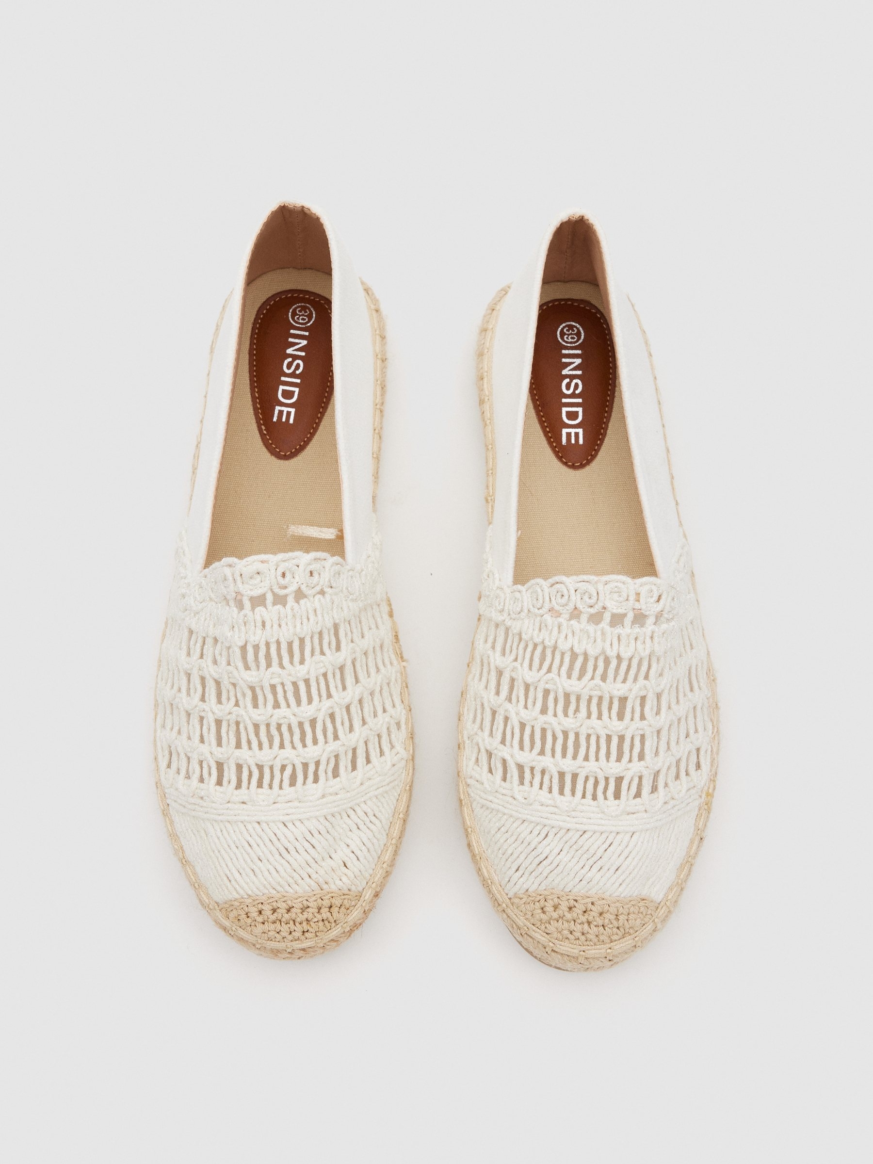Espadrille em croché off white