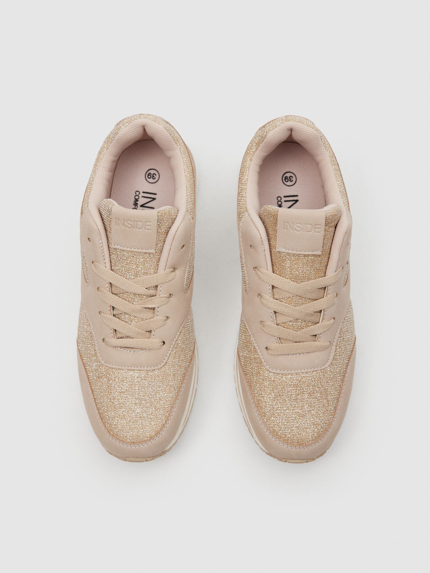 Combined sneaker shiny sand