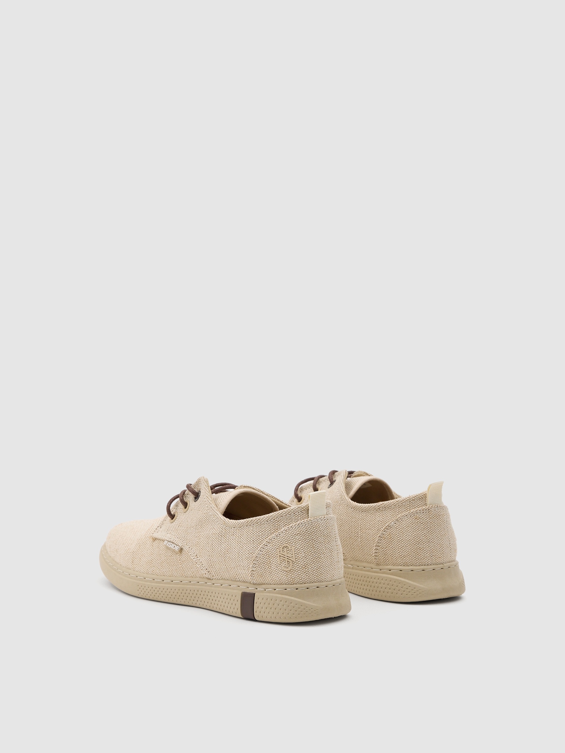 Canvas lace-up sneakers sand