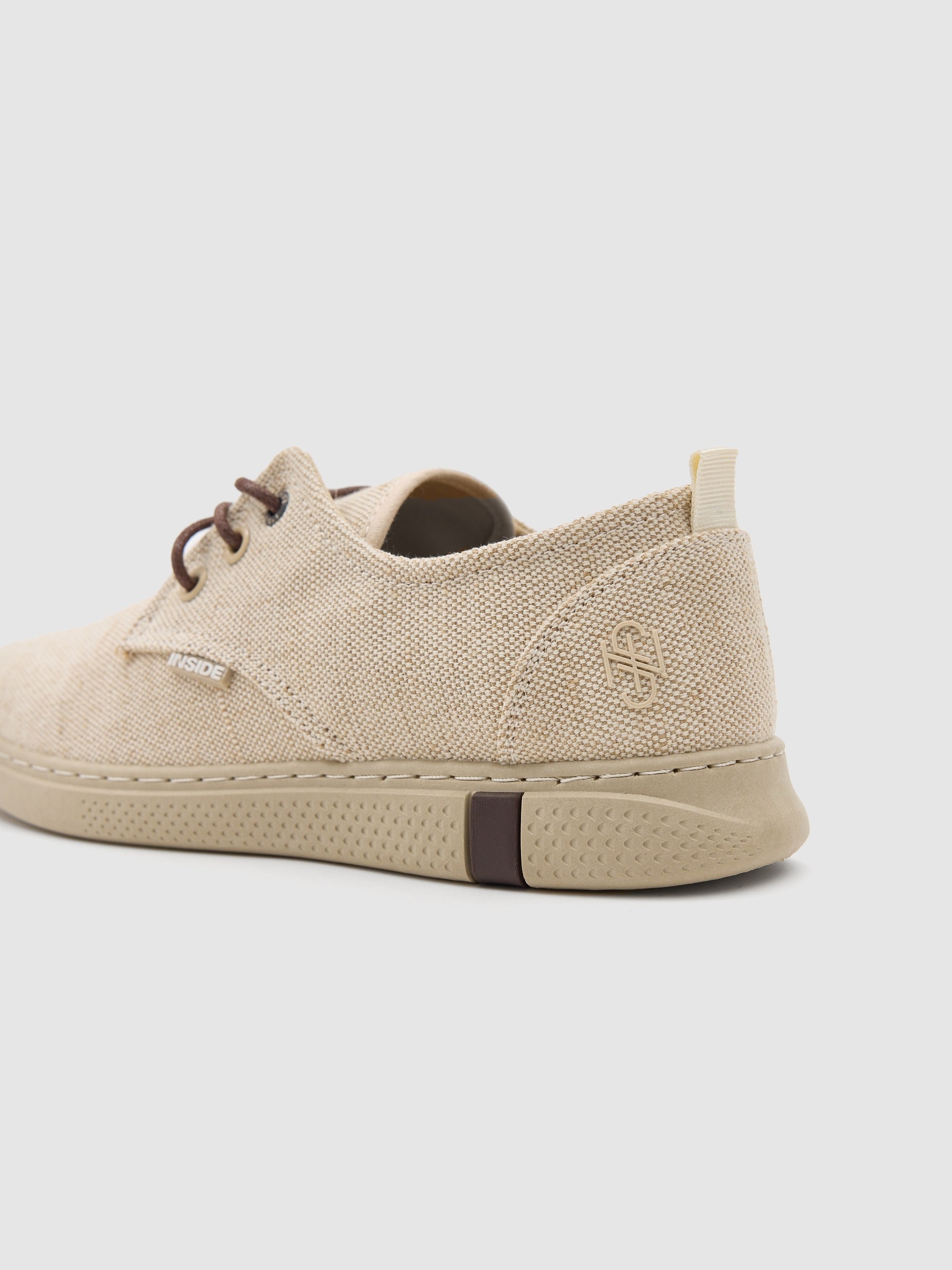 Ténis de lona com cordões areia