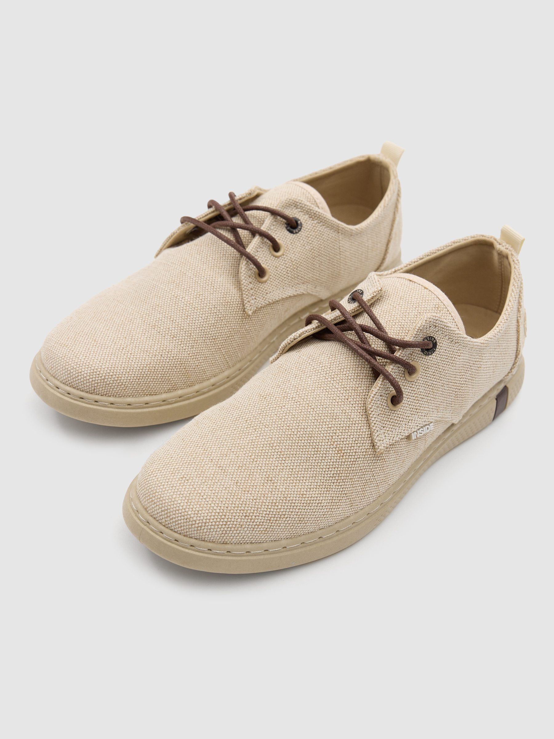 Canvas lace-up sneakers sand