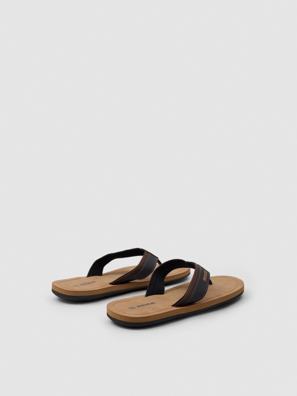 Combined sandal dark brown 45º back view