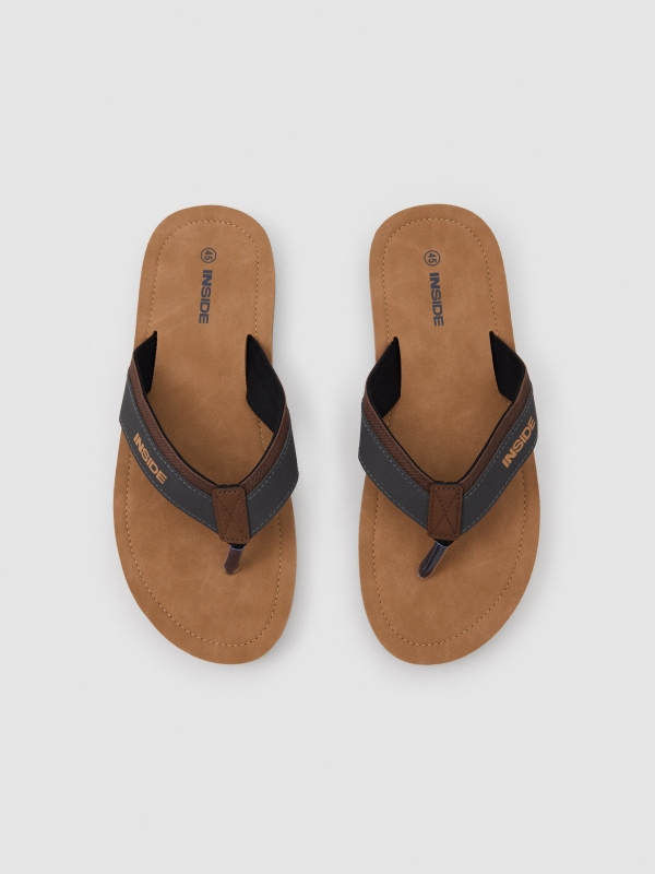 Combined sandal dark brown zenithal view