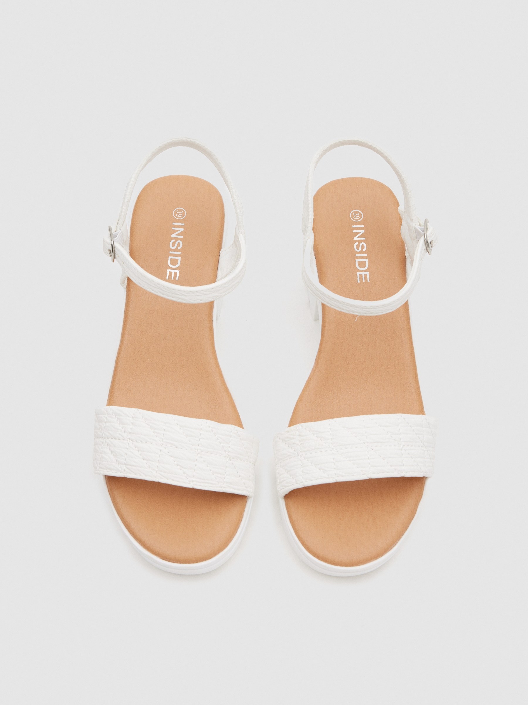 Sandália tacão branco