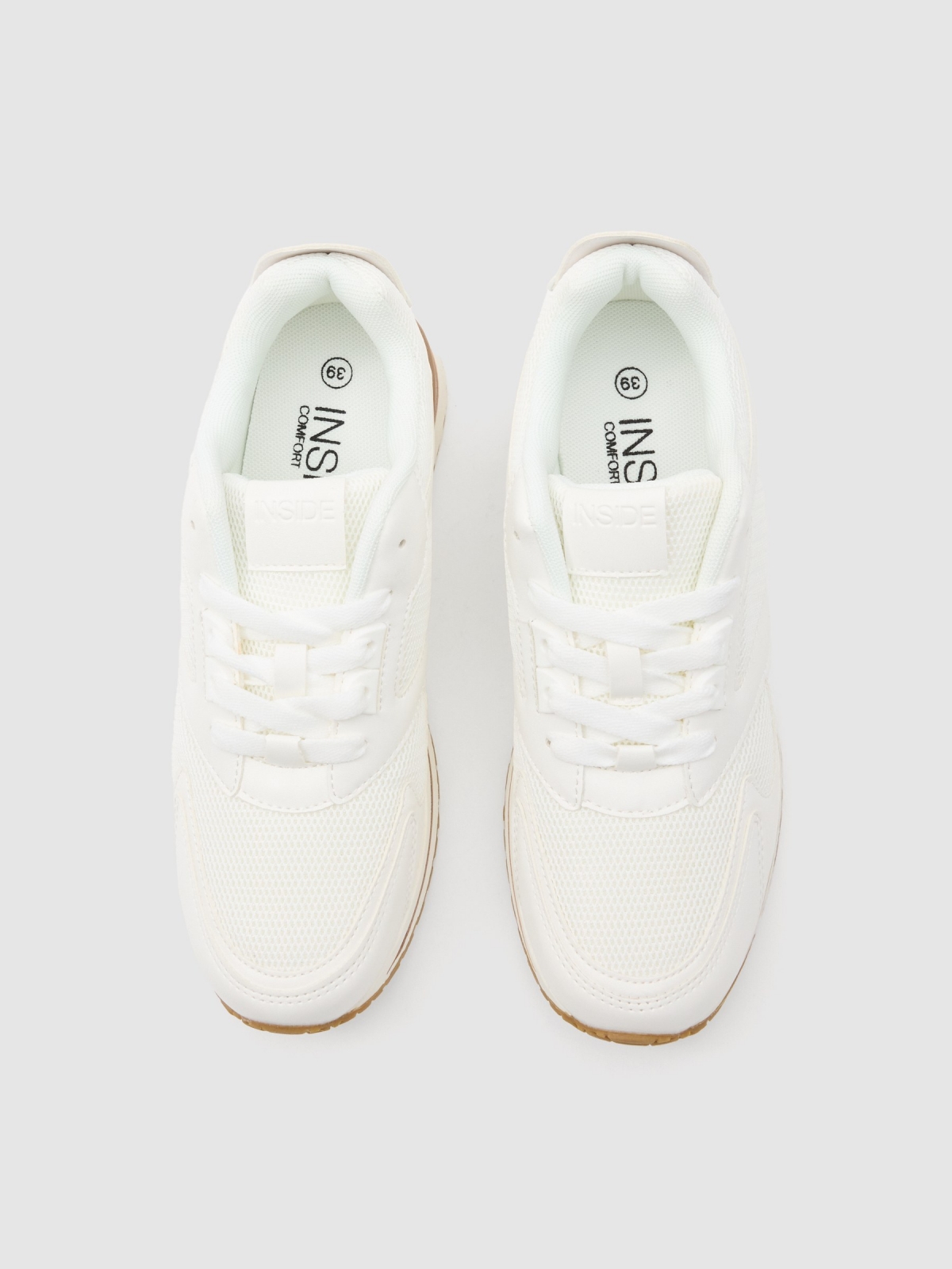 Multi-piece running trainers off white zenithal view