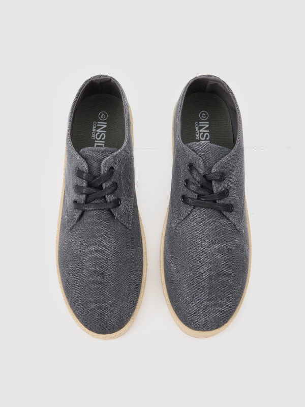 Zapatilla suela de yute negro vista cenital