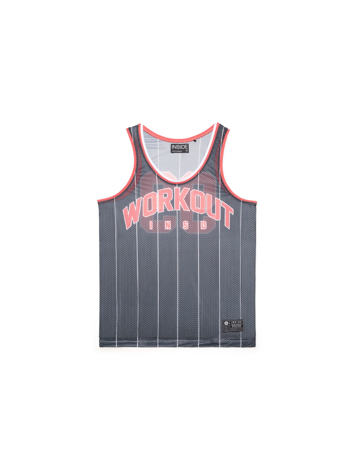 %Pto% T-shirt de basquetebol às riscas preto vista frontal