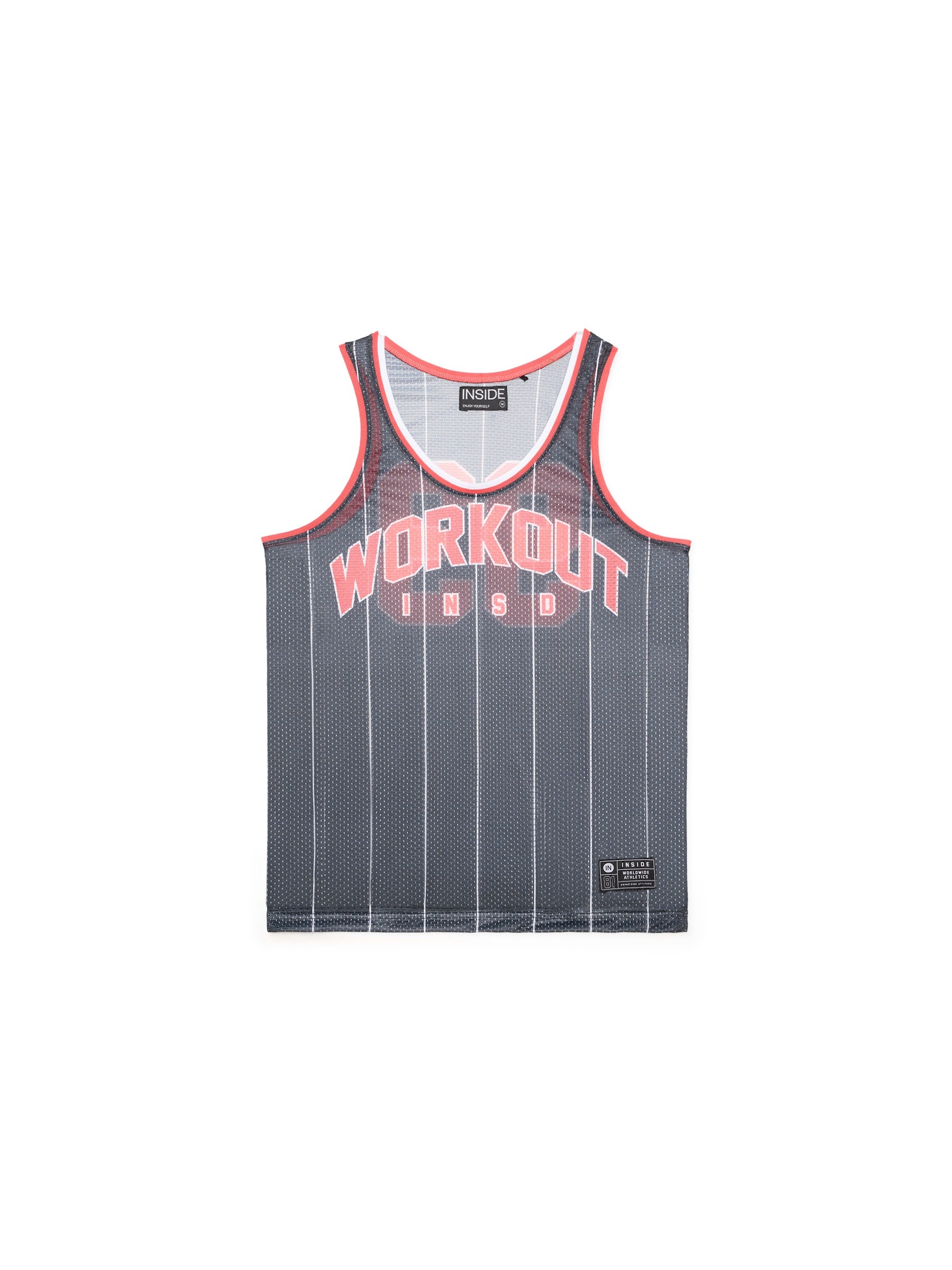 Camiseta baloncesto rayas negro vista media frontal