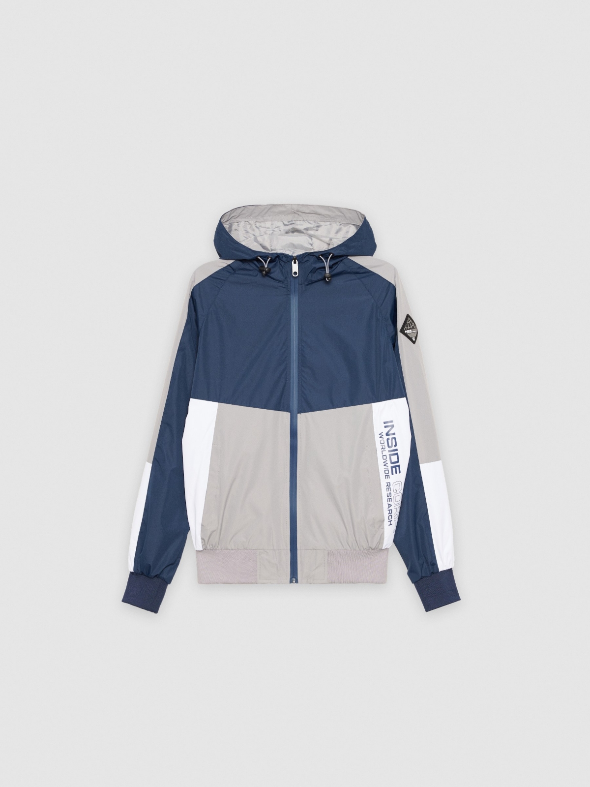 %Pto% Lightweight hooded jacket navy front view