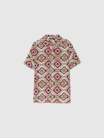 %Pto% Ethnic allover shirt beige front view