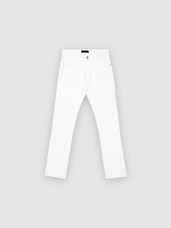  Jeans color liso blanco vista frontal