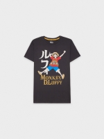 %Pto% Camiseta Monkey D. Luffy gris oscuro vista frontal