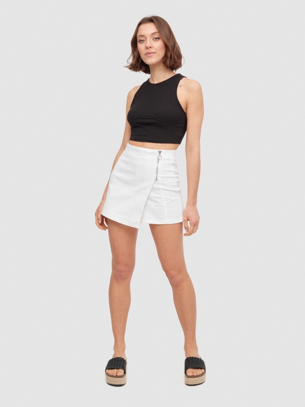 Crossed skort white front view