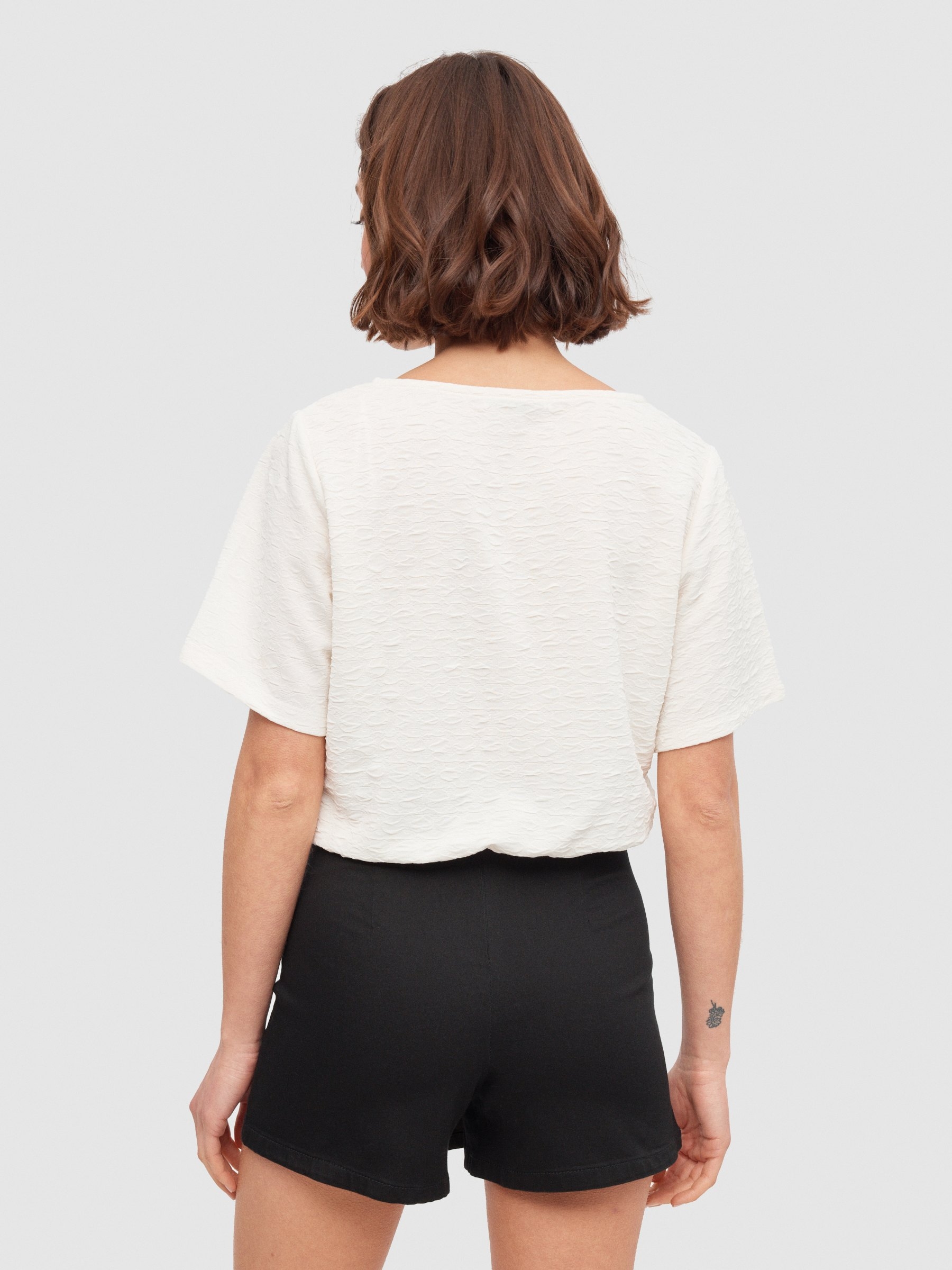 Falda pantalón cruzada negro vista media frontal