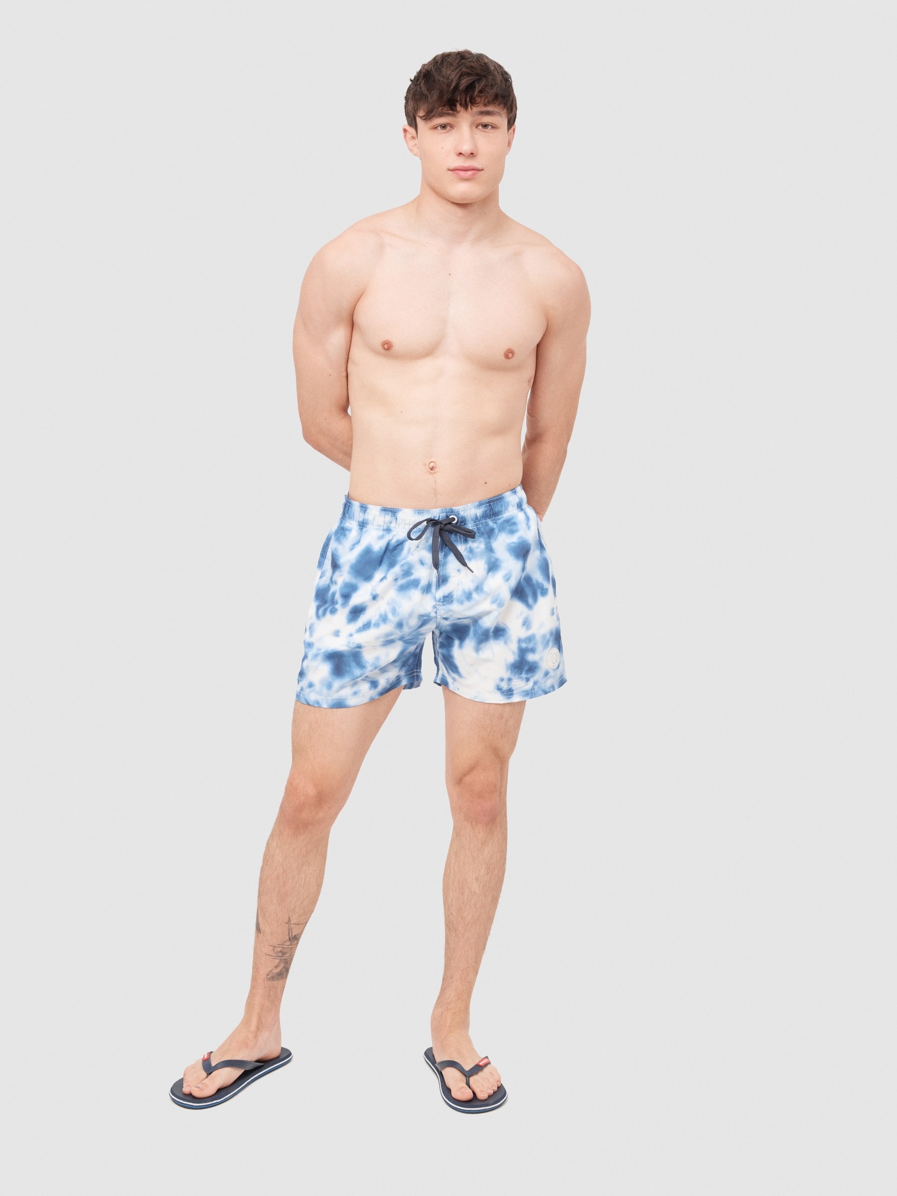 Tie Dye Swimsuit white middle front view