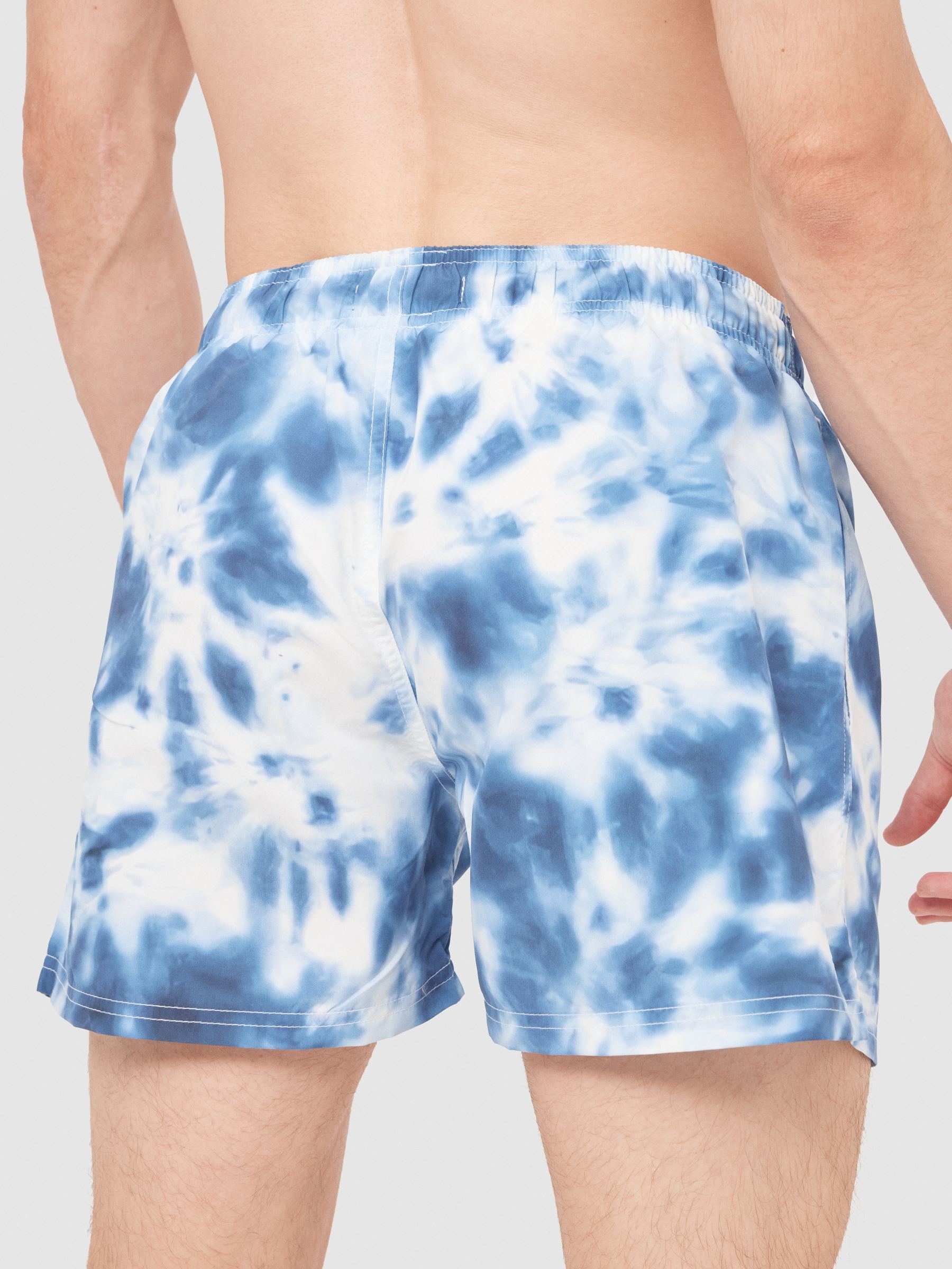 Fato de banho tie dye branco vista meia frontal