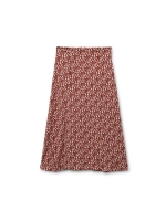 %Pto% Saia midi estampada areia vista frontal