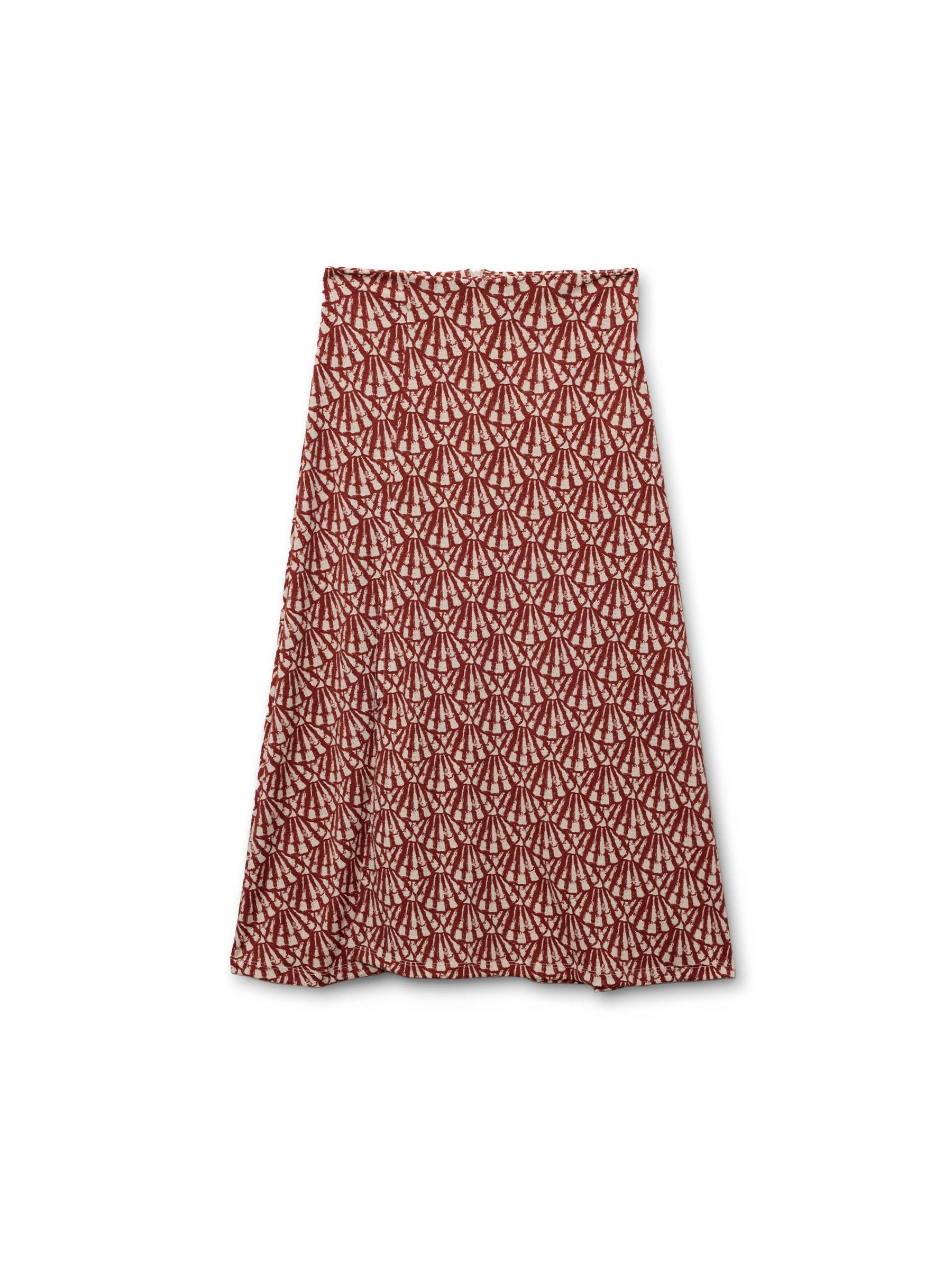 Printed midi skirt sand middle front view