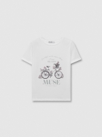 %Pto% Camiseta de manga curta bicicleta branco vista frontal