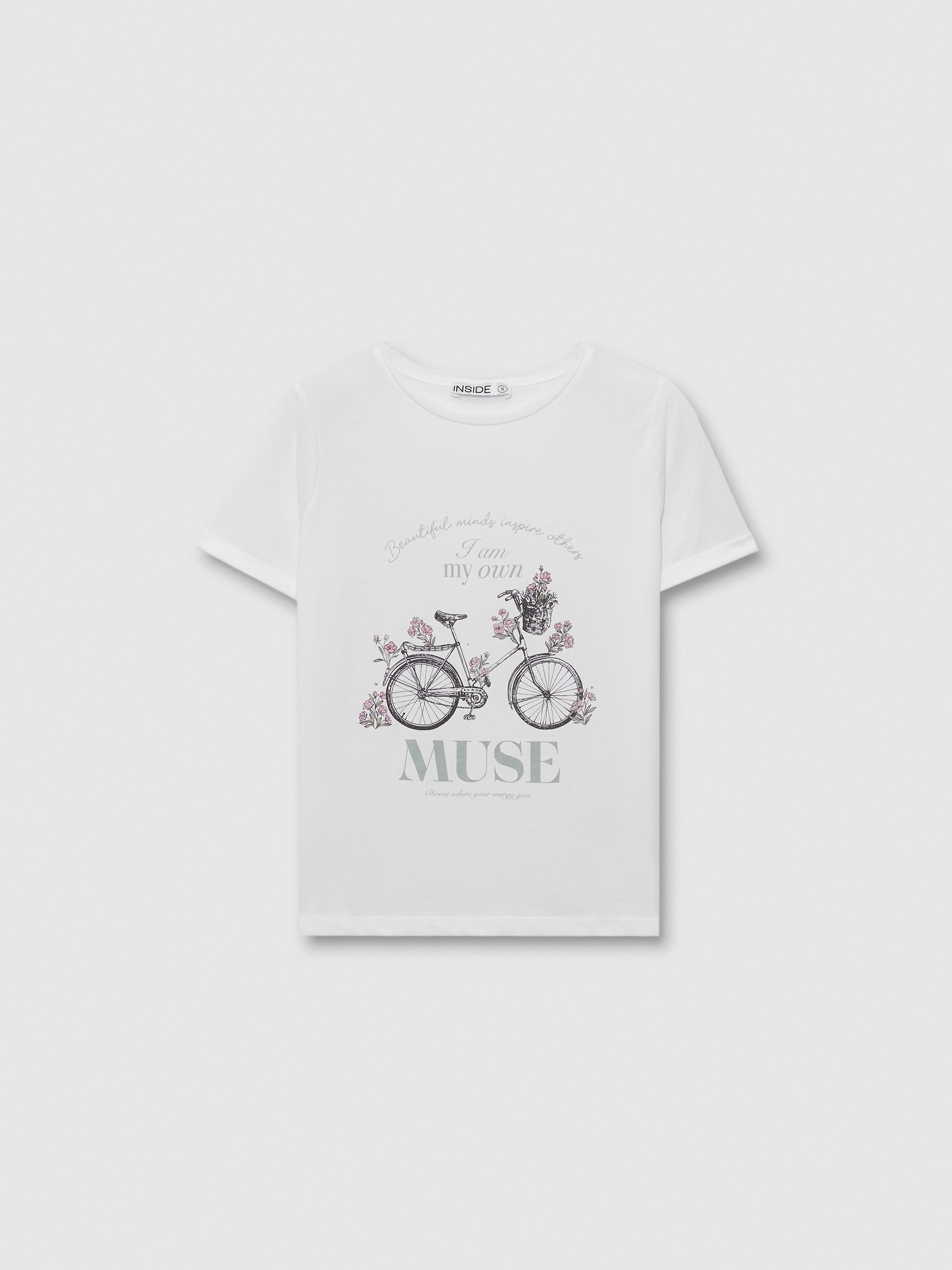 Camiseta manga corta bicicleta blanco vista media frontal