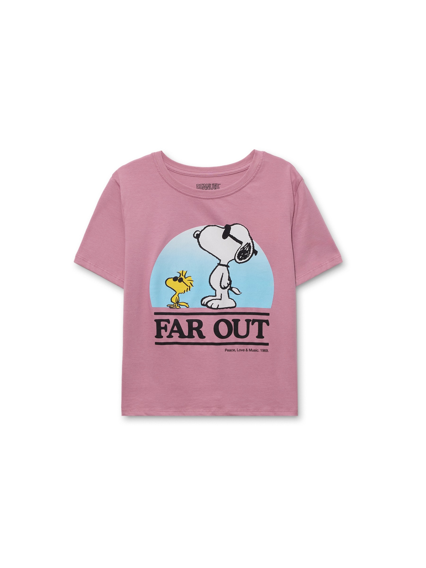 Camiseta manga corta Far Out morado pastel vista media frontal