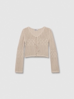 %Pto% Cardigan ties sand front view