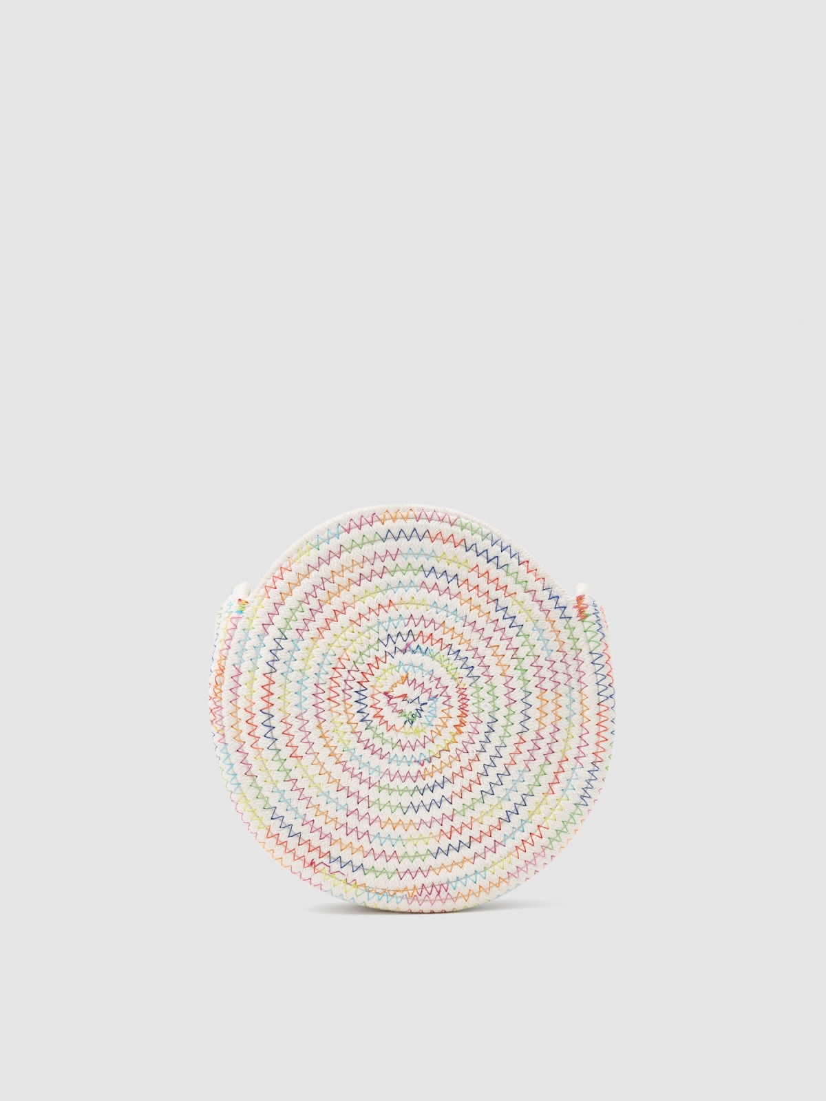 Jute bag with coloured threads beige