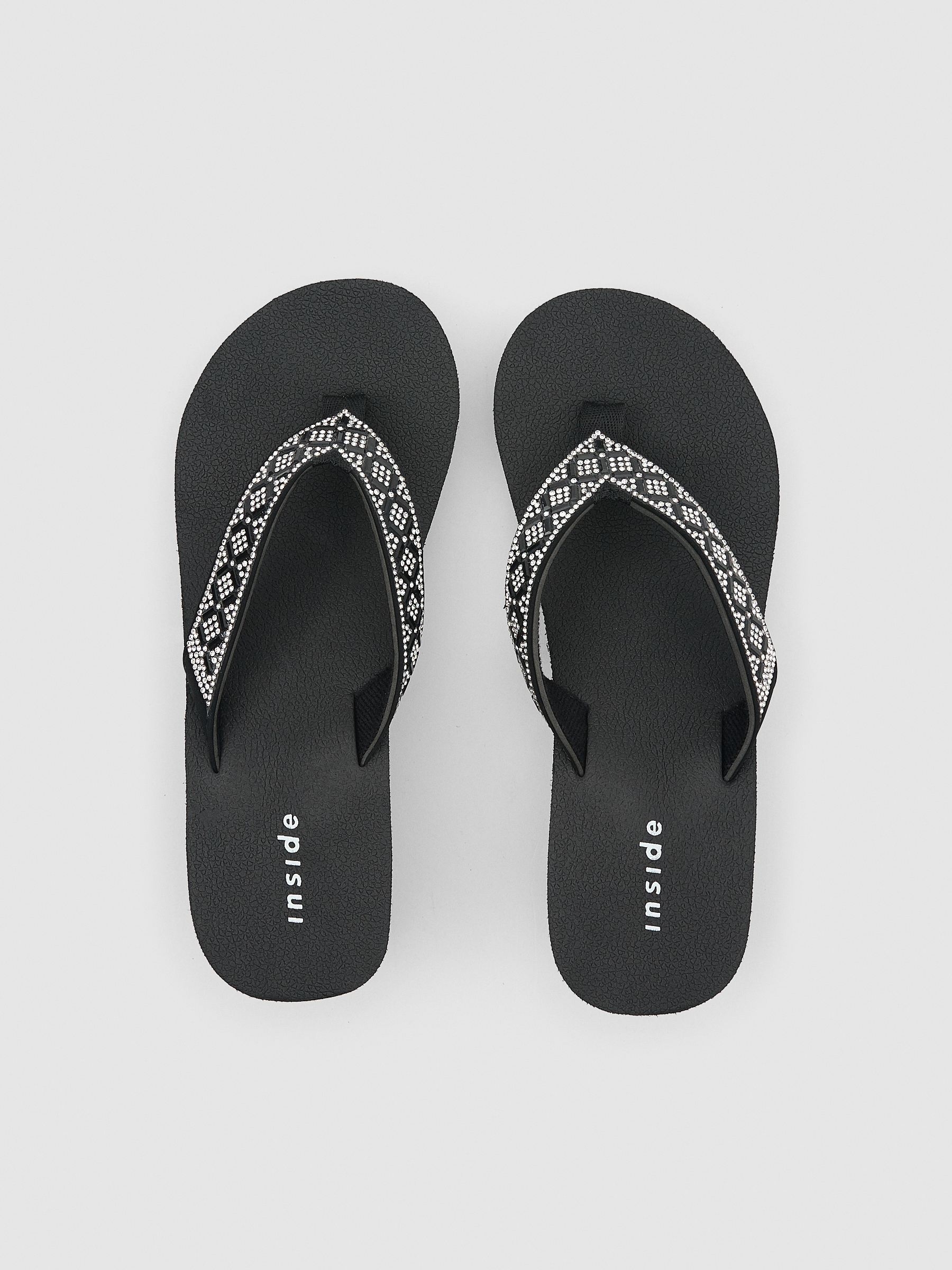Wedge flip-flops black